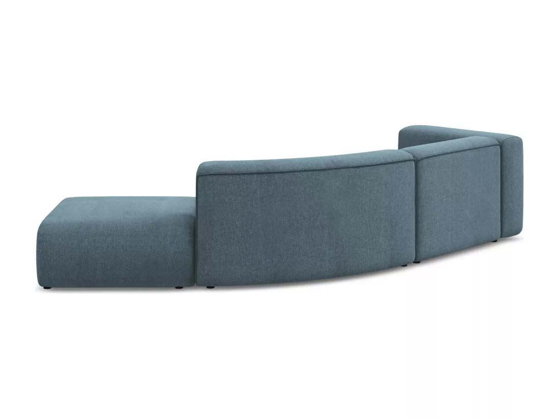 Canapé modulable 4 places droit en tissu chenille - jeans - EKAHI
