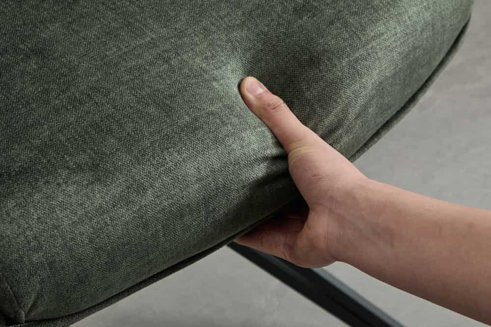 Drehbarer Design Stuhl PROMETHEUS moosgrün Vogue Velours Samt Taschenfederkern Metall