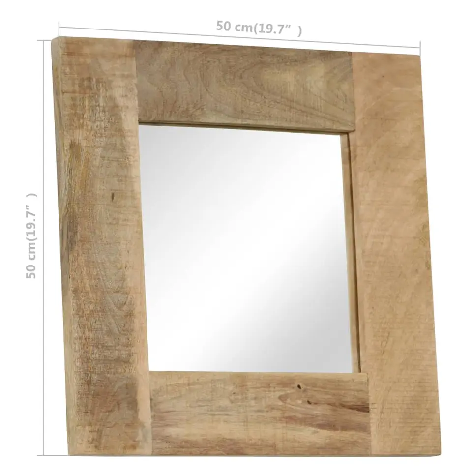 vidaXL - Spiegel - Bruin - Hout - 50 x 50 cm