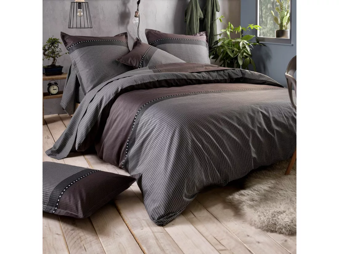 Taie de traversin 200x43 cm satin de coton ENZO noir