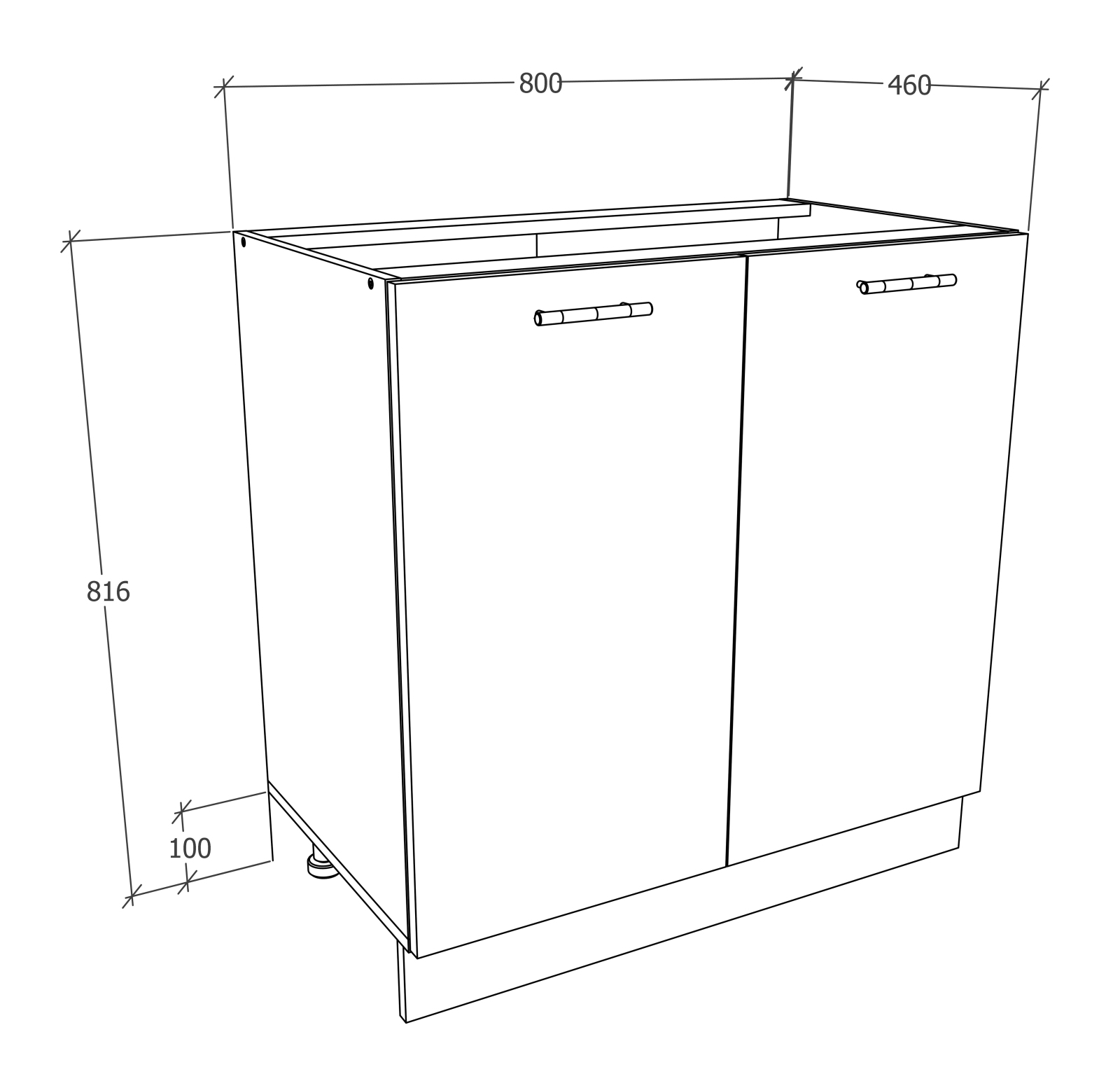 Unterschrank ESILO - weiß - anthrazit - 80 cm