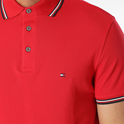 Polo Manches Courtes 1985 RWB Tipped Slim 0750 Rouge