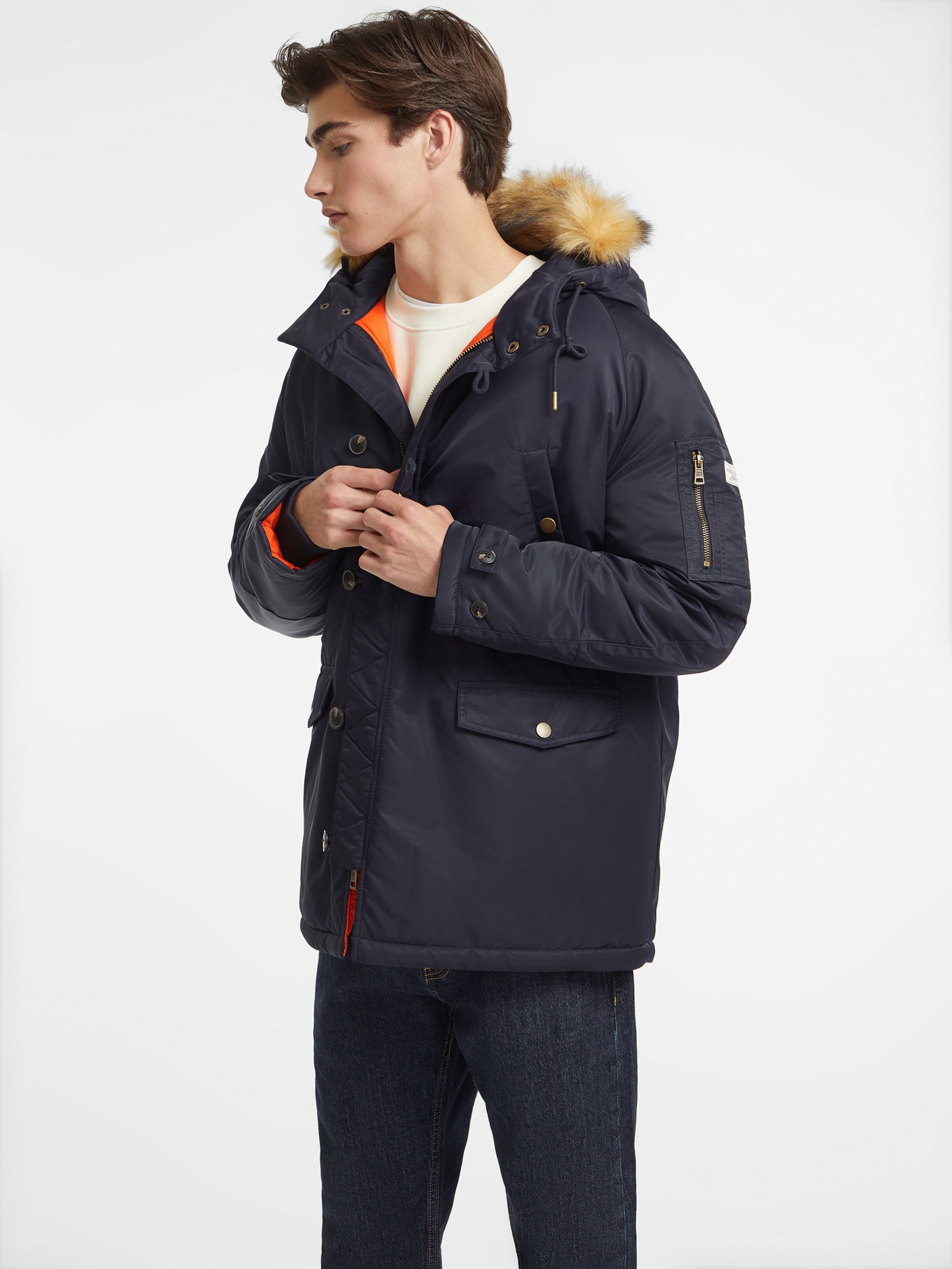 Parka de nylon com capuz