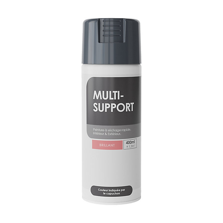 Peinture aérosol multisupport brillant charbon 400ml