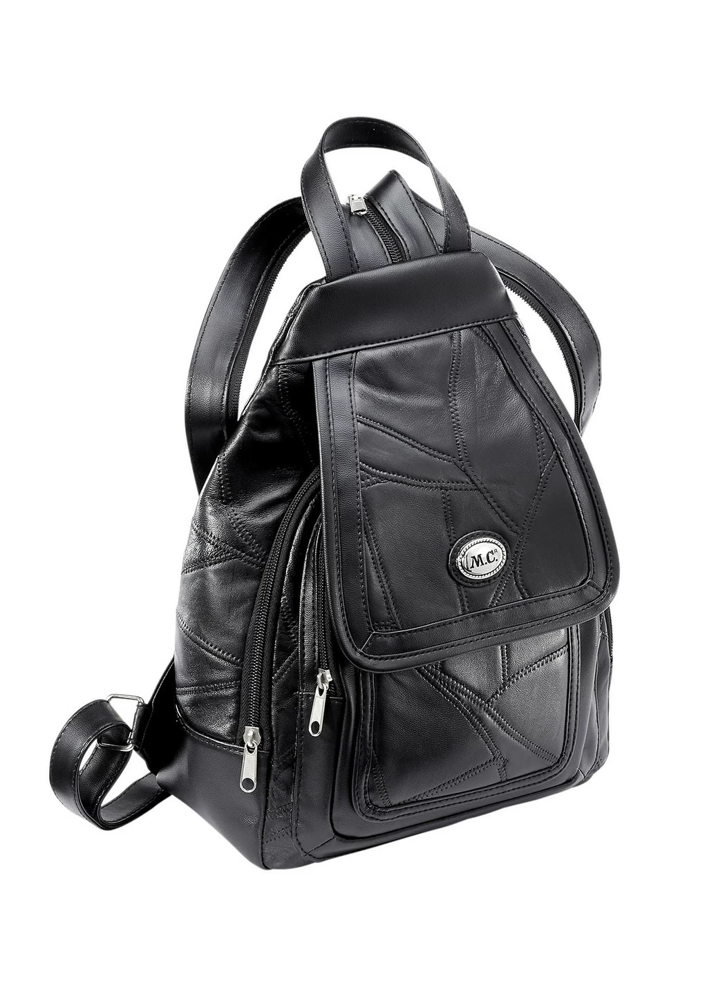 Patchwork-Rucksack mit Magnetverschluss