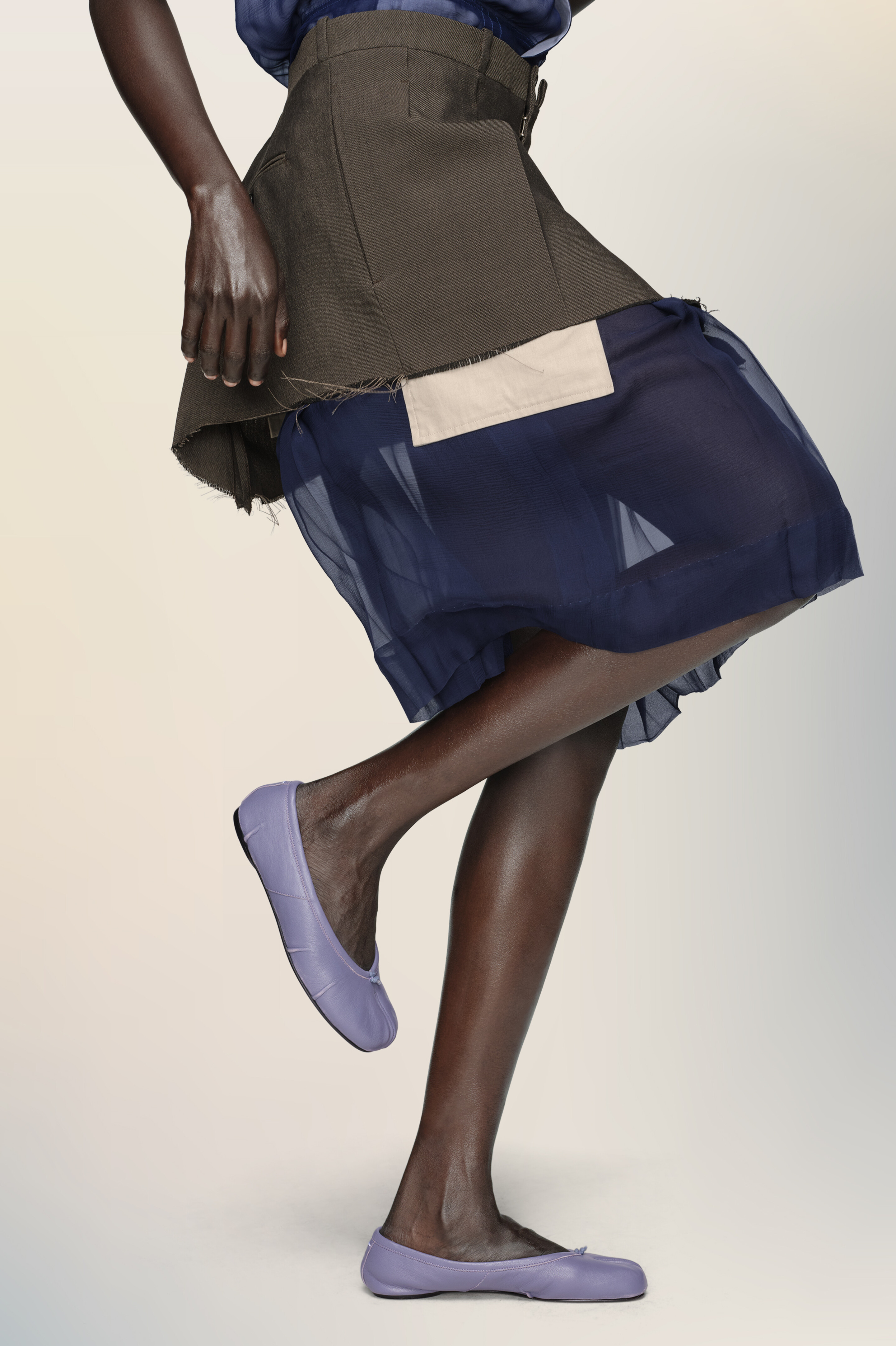 Nouvelles ballerines Tabi bleues en cuir pour femme Bleu poudre