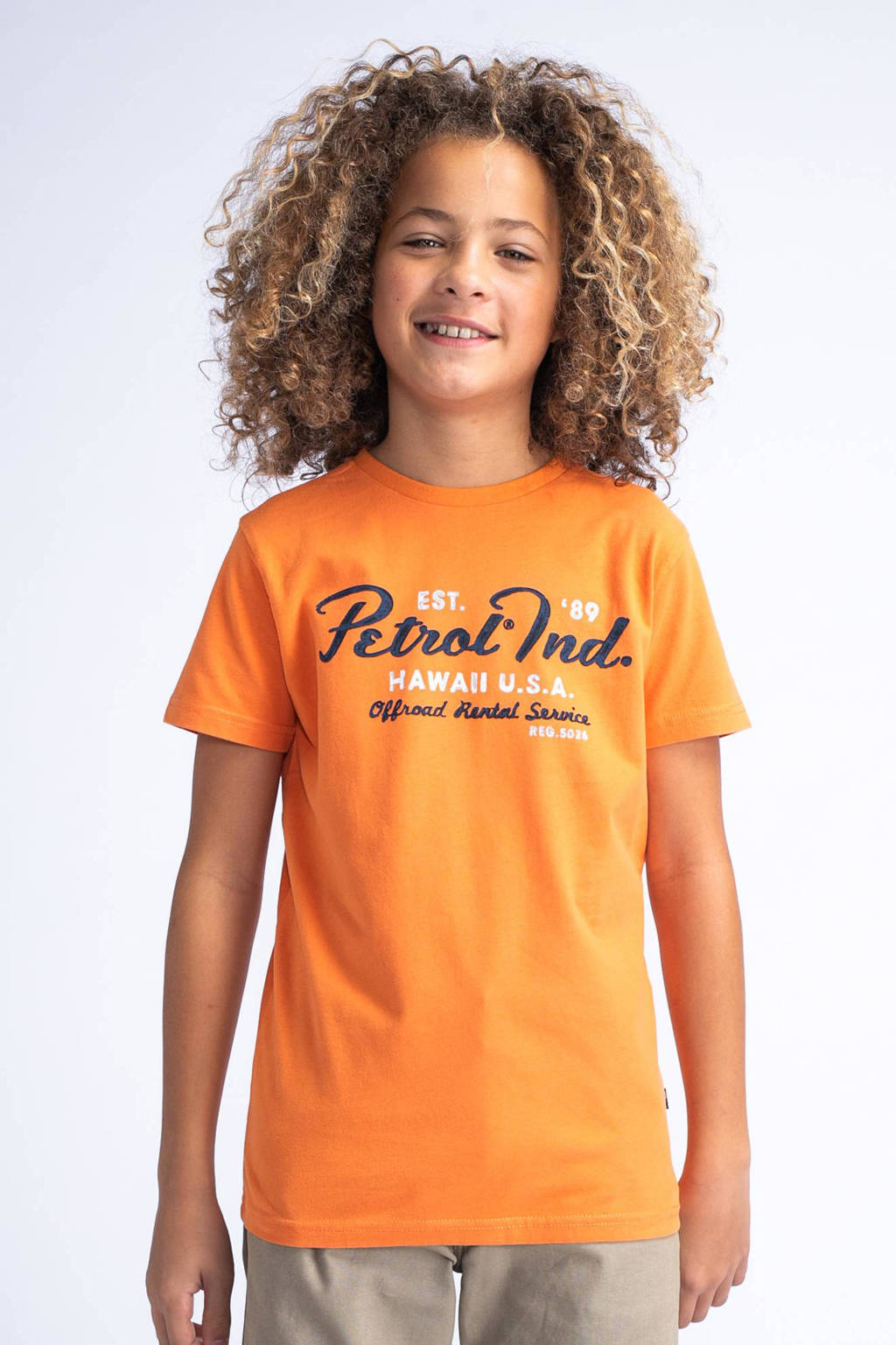 Petrol Industries T-shirt met logo oranje