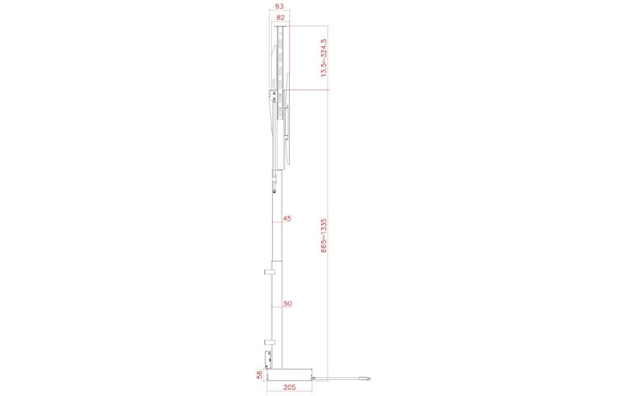 TV-Lift HP 66-1 L max. 60 kg<br>TV-Einbaulift für 32-48 Zoll Fernseher zum Rauffahren oder Runterlassen