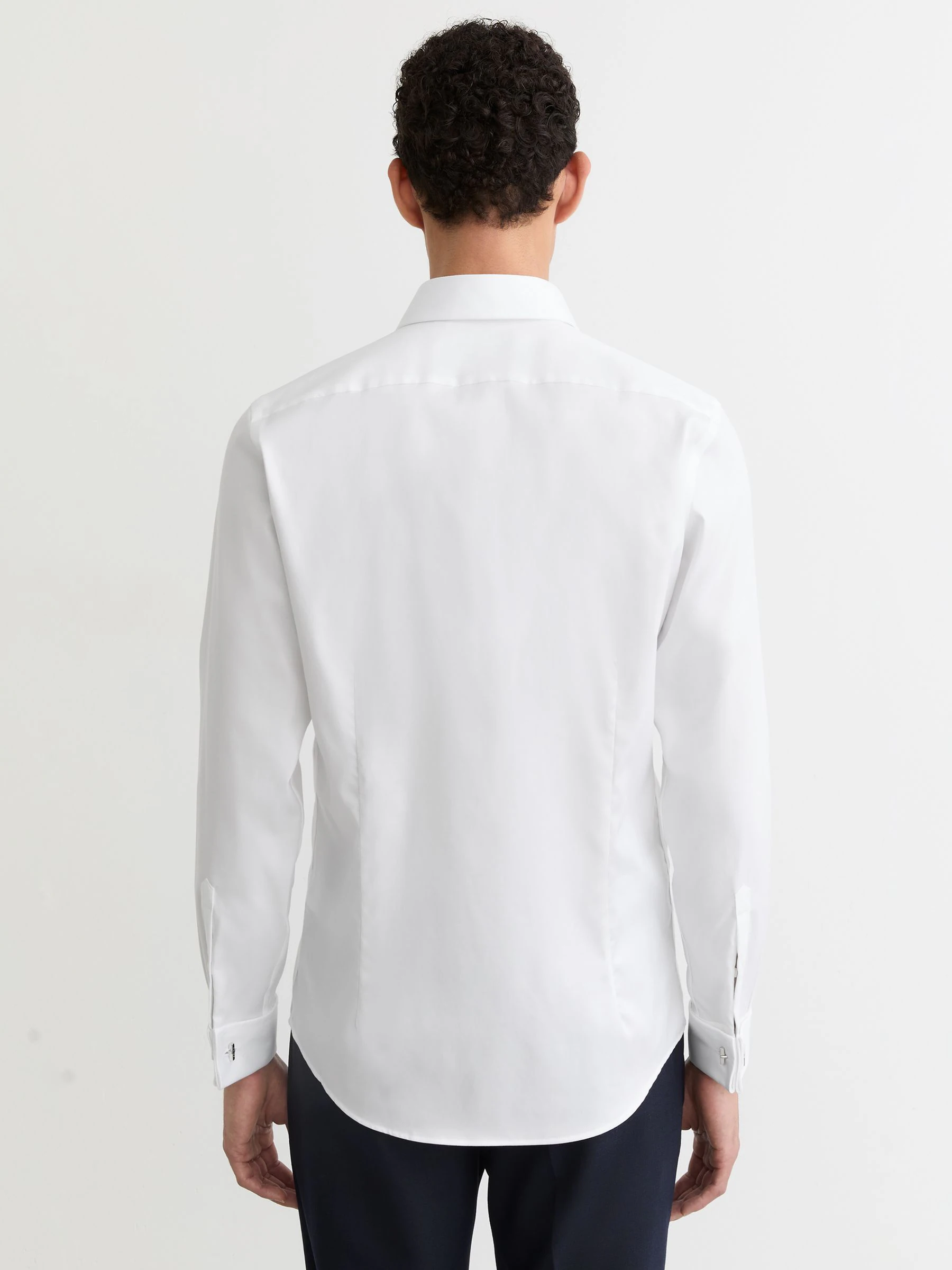 Wit - Slim Fit - Reiss Bishopsgate Stretch Double-Cuff Shirt Cotton-Blend