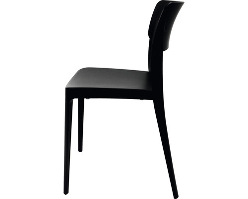 Veba Wing stapelstoel, 82 x 47 x 45 cm, kunststof, zwart
