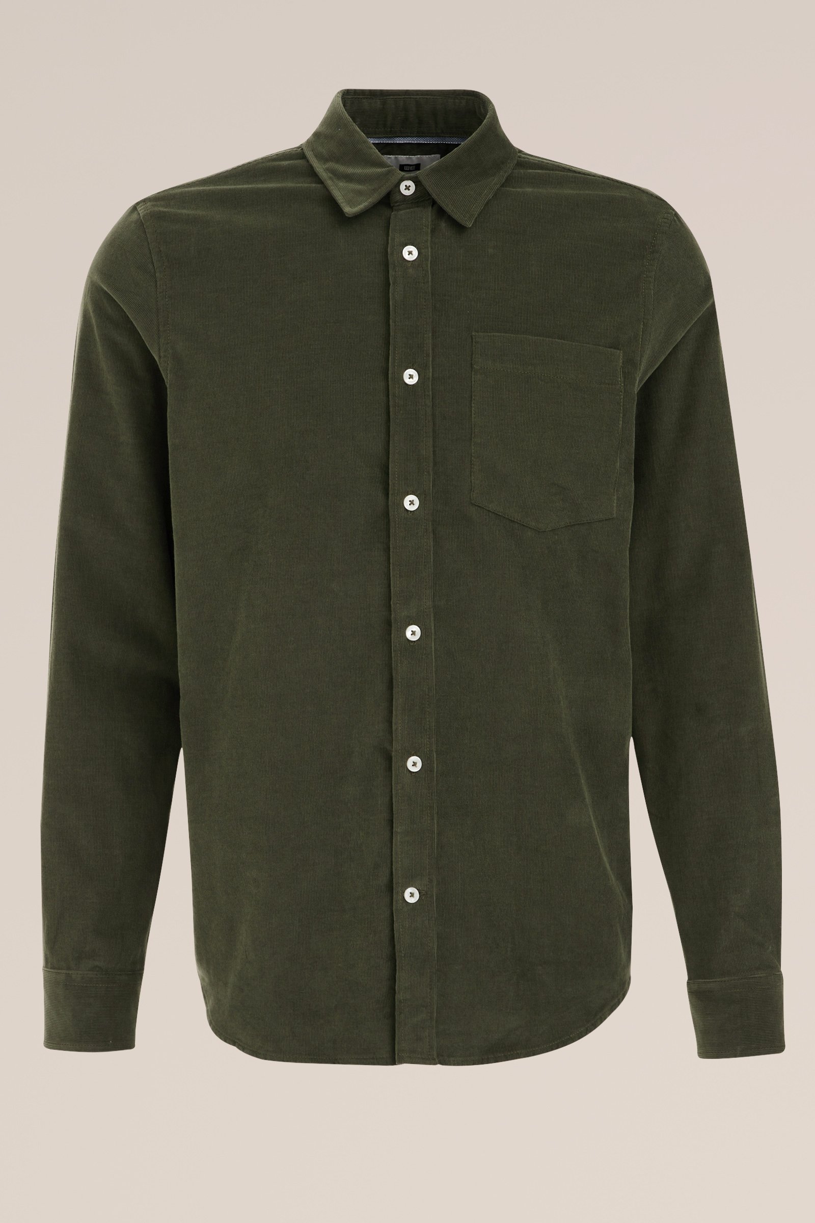 corduroy overhemd WE Fashion Donkergroen