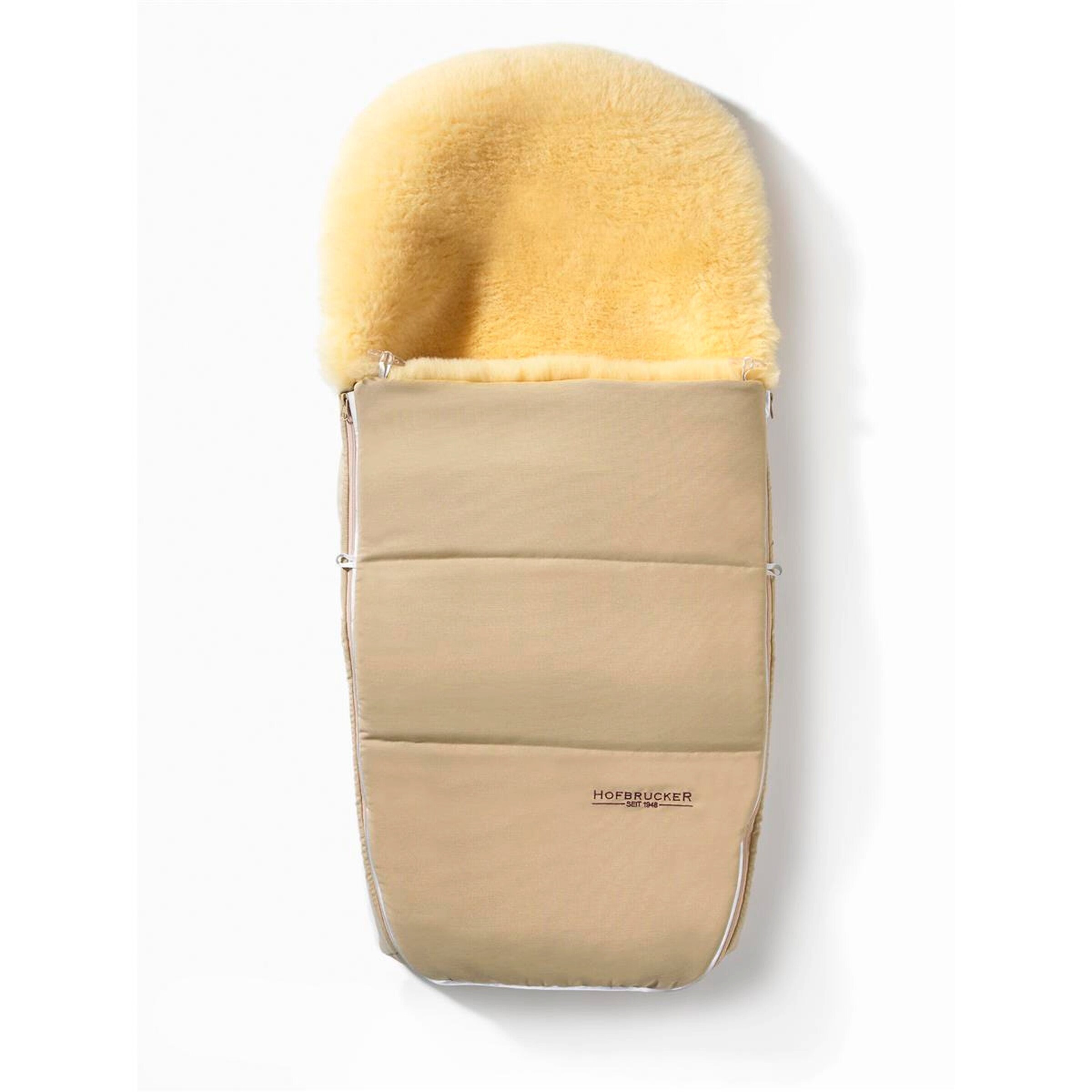 Hofbrucker Kinderwagen Lammfell-Fußsack Polaris Beige