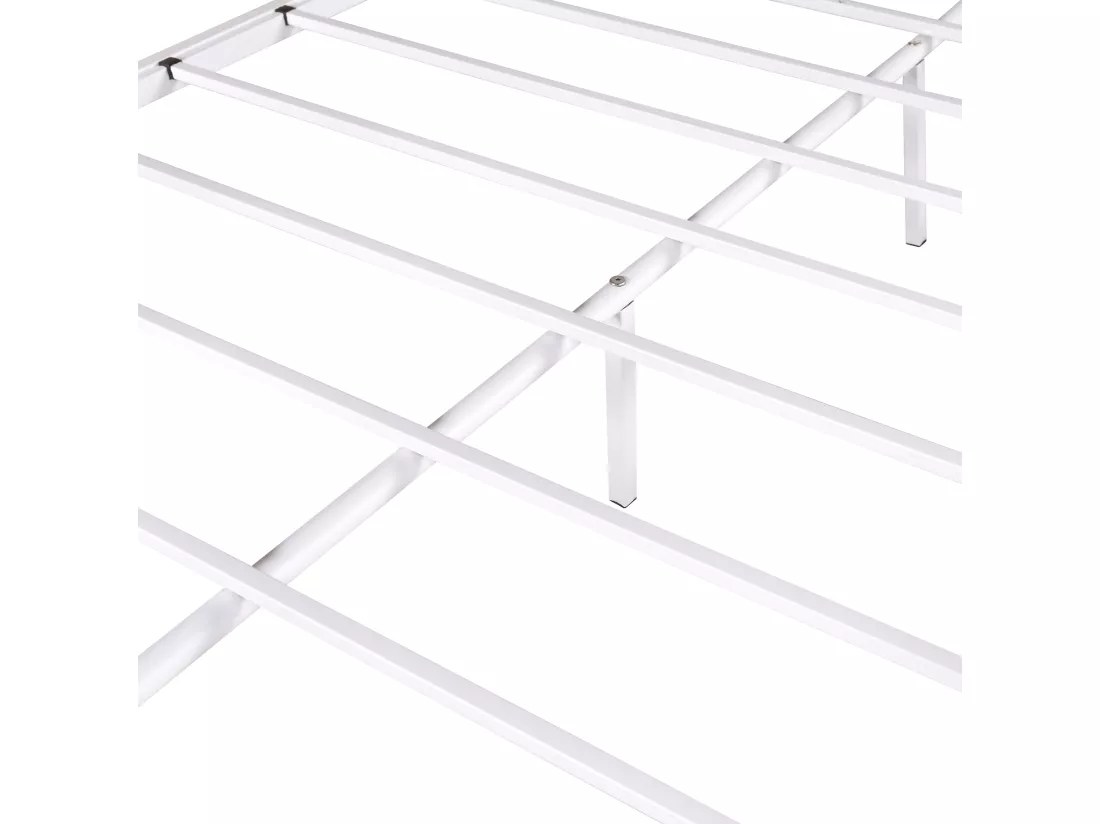 Lit double pour adulte Cadre de lit - superposé Gris Métal 140x200 cm/90x200 cm