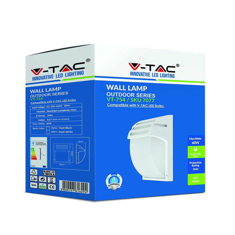 E27 Buitenverlichting - Wandlampen - IP44 - Mat Wit