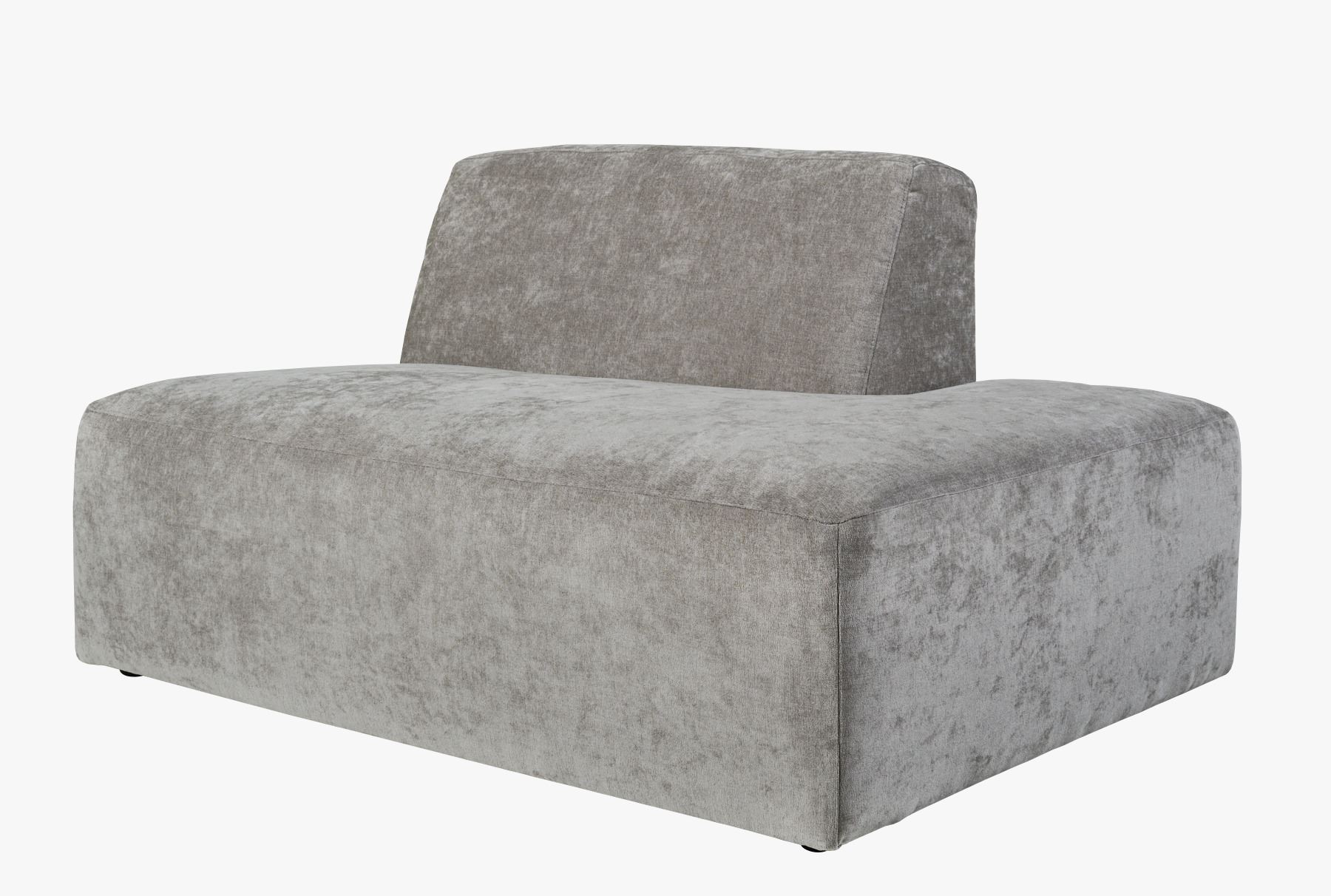 Modulsofa åpen ende høyre grå - 134x93x73 cm