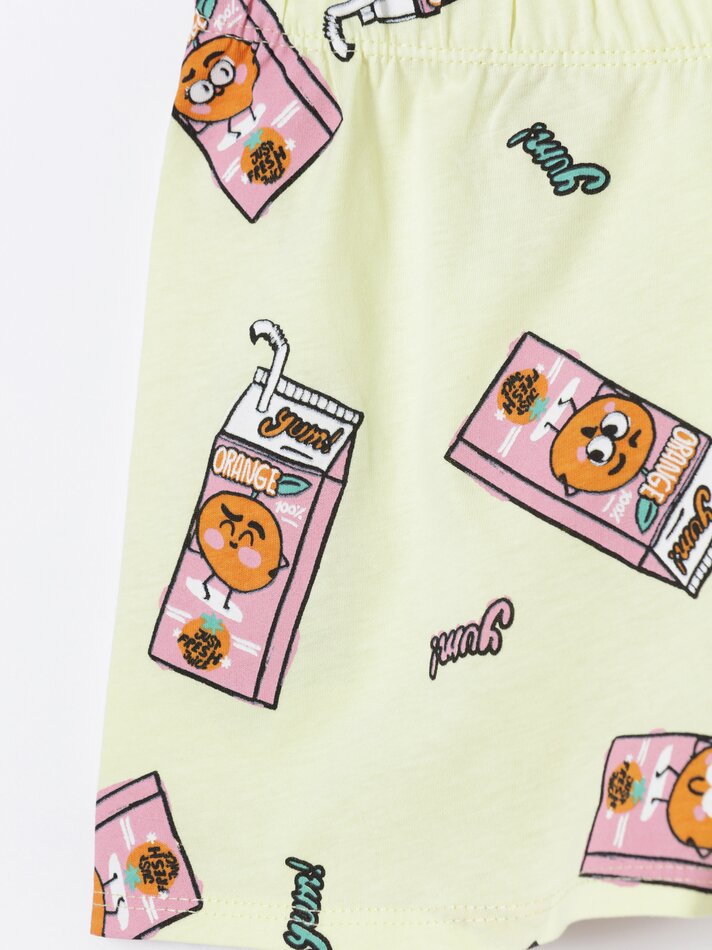 Conjunto com 2 pijamas de alcinha estampados - Amarelo Claro
