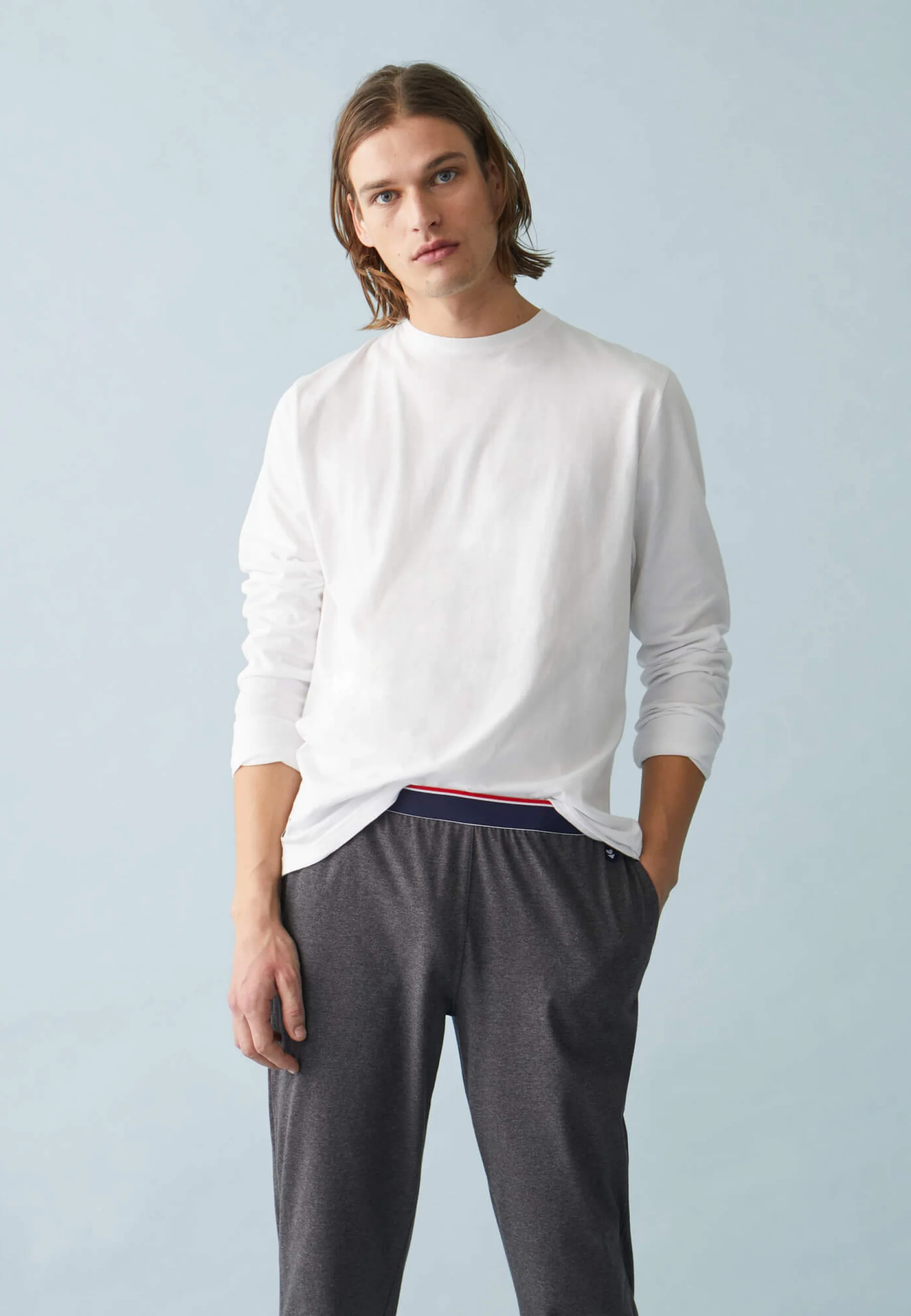 Tee-shirt manches longues en coton-Jeannot Blanc