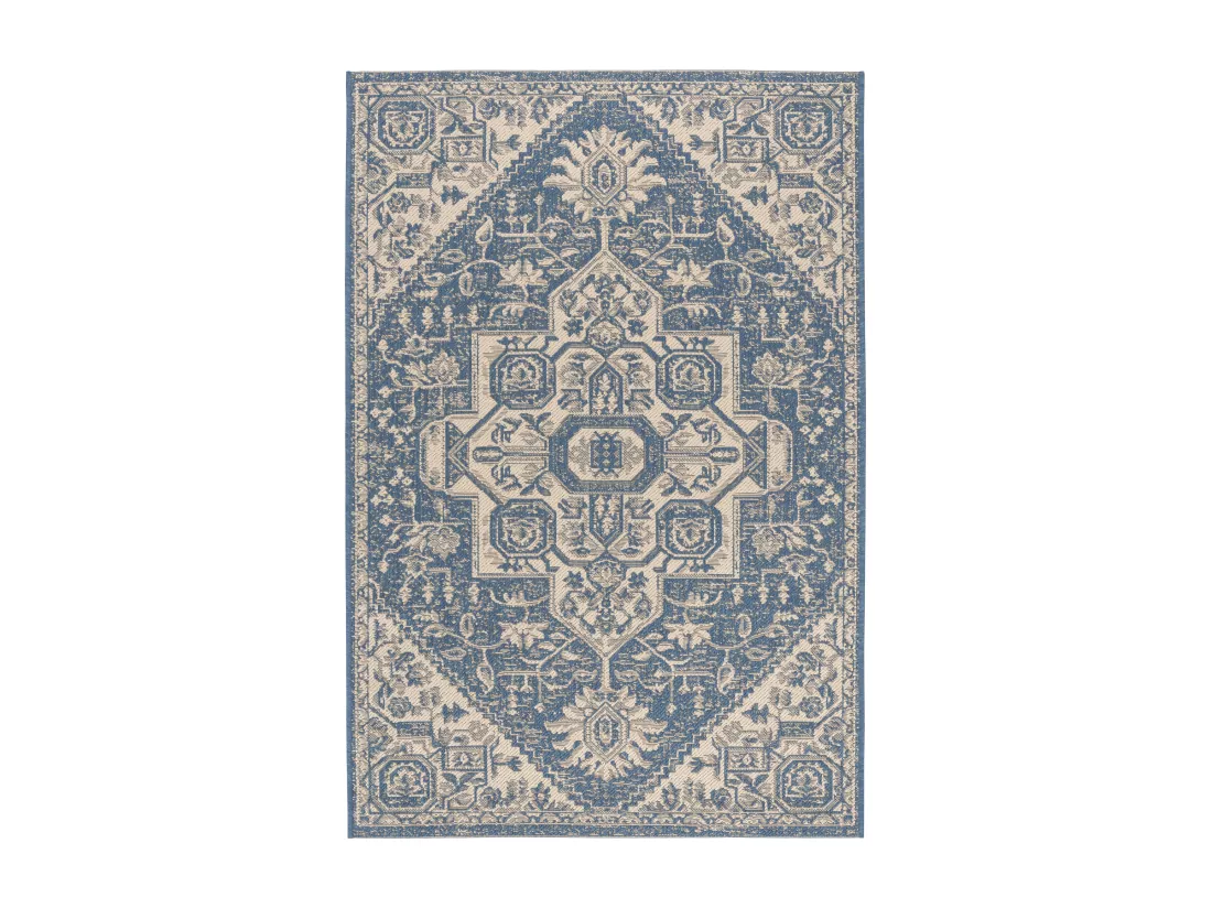Tapis Cream & Blue 79 X 152 cm - Elba