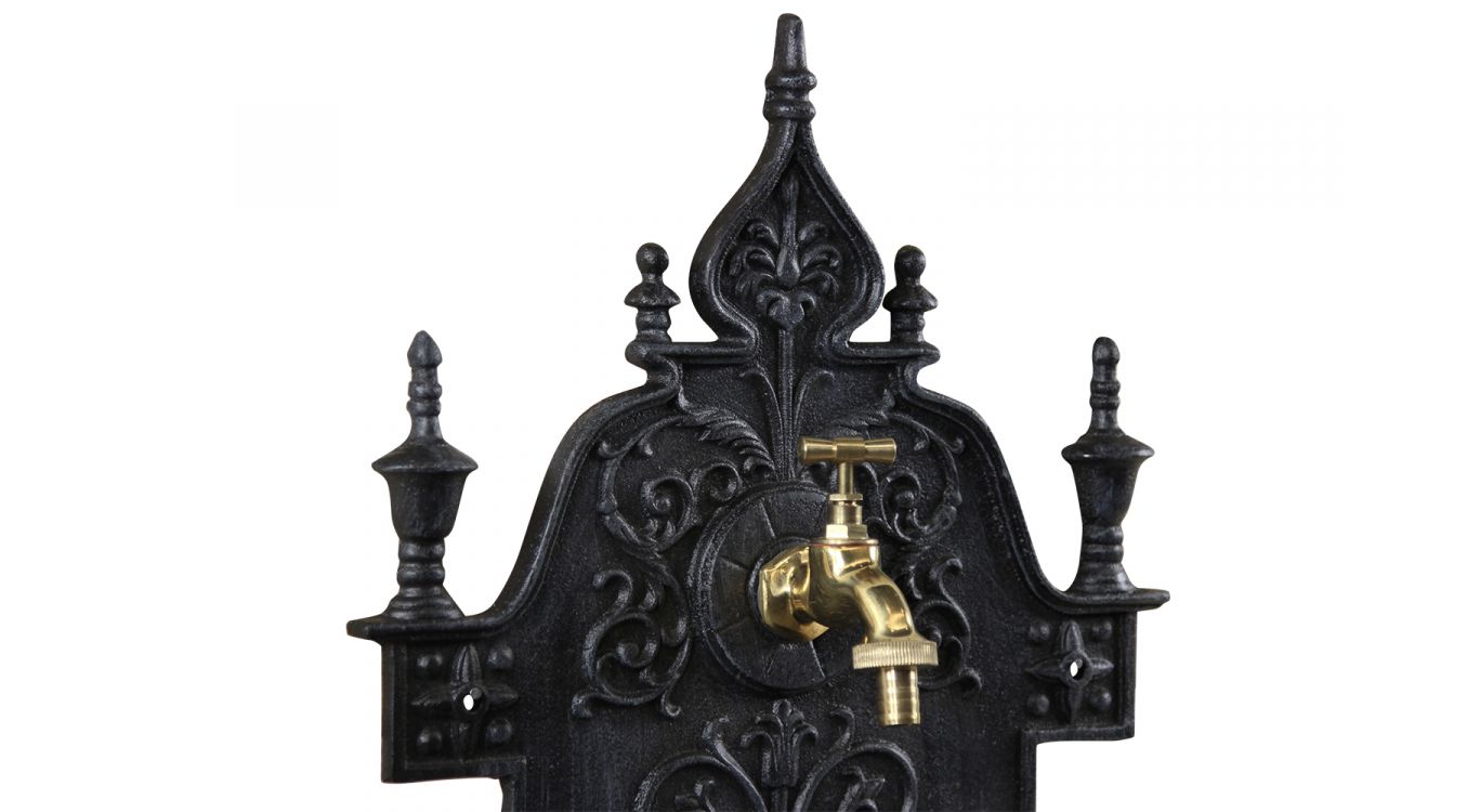 Fontaine de jardin aluminium gris 44x22.5x77.5cm