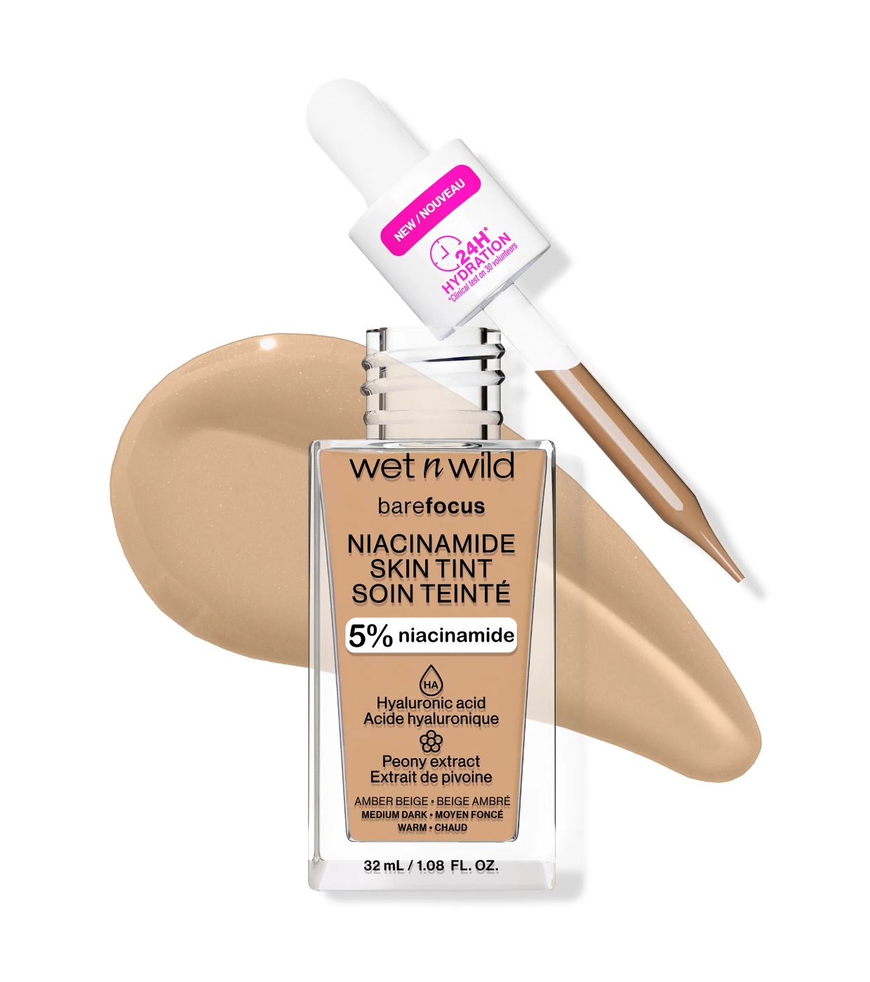 Wet N Wild - Base Bare Focus Niacinamide Skin Tint - Amber Beige