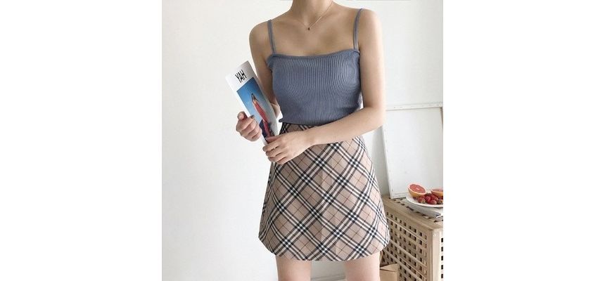 Onipixiy - Gebreide crop top met vierkante hals