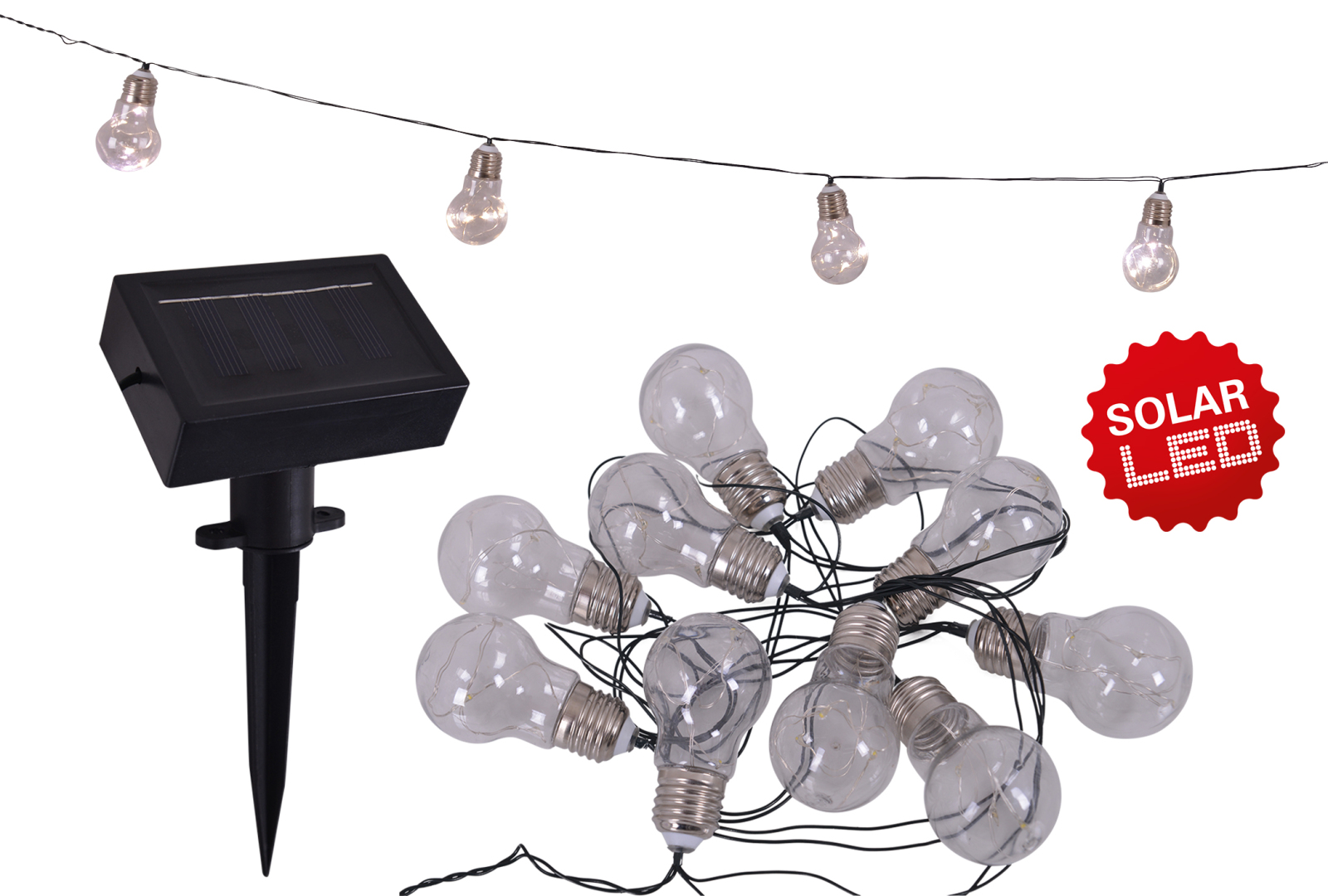 LED-Lichterkette - Glühbirnen - solarbetrieben
