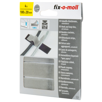 Fixomoll klittenstrips 4 x 100 x 20 mm