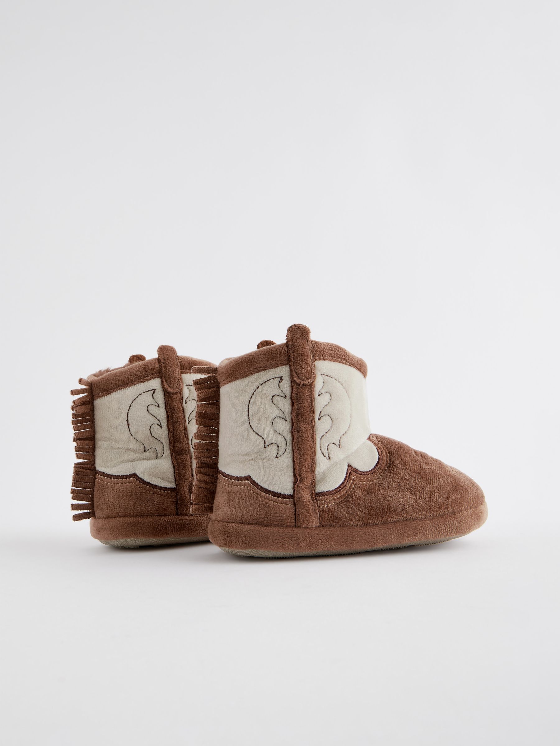 Bruin/crèmekleurig - Western Slipper Boots