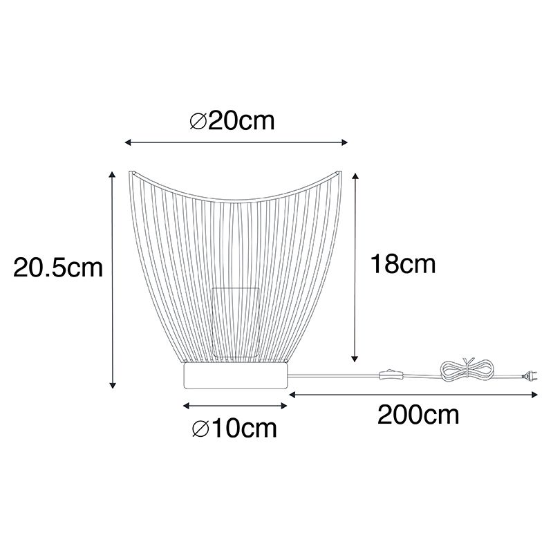 Moderne tafellamp zwart 20 cm - Pua