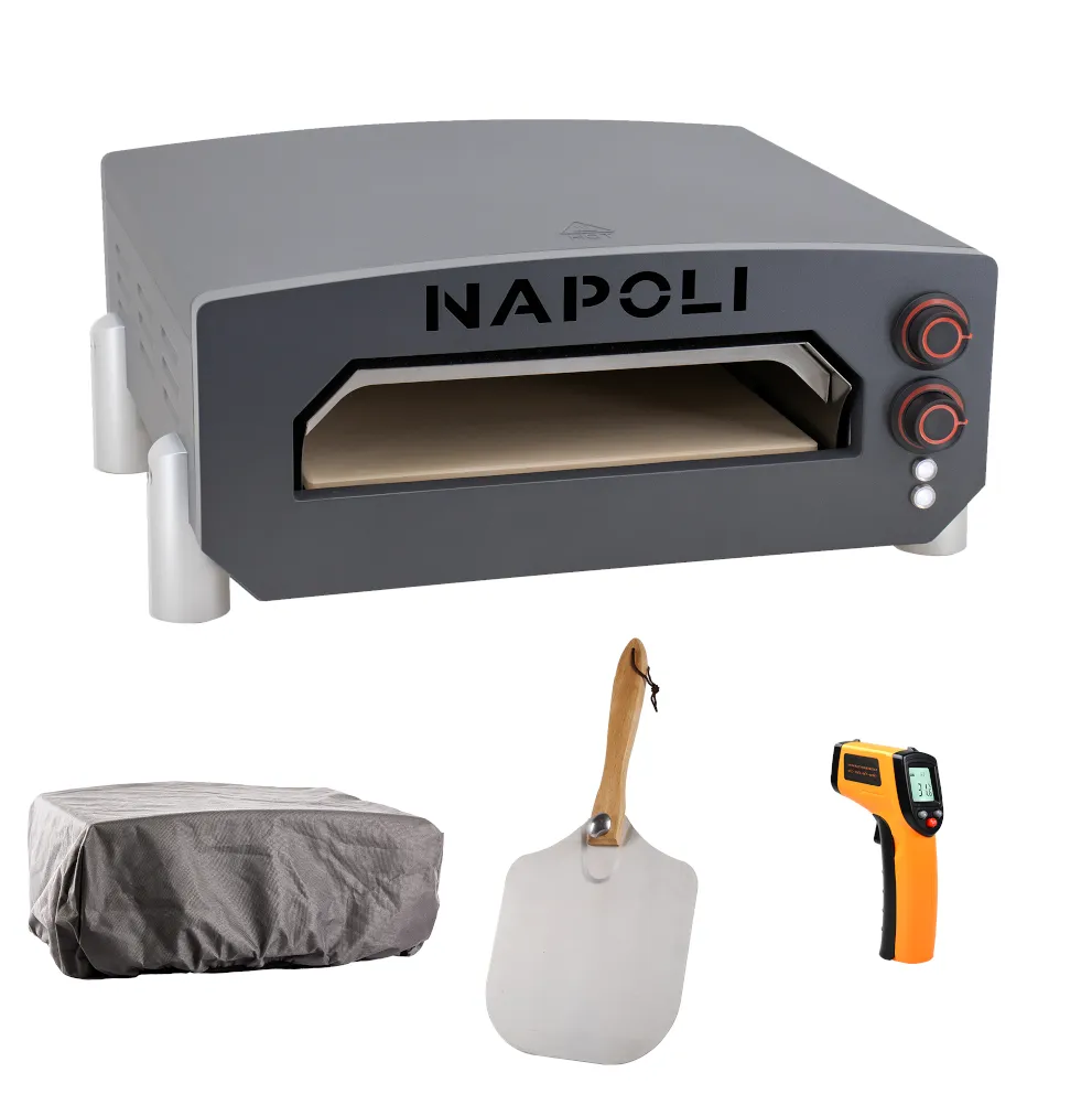 NAPOLI 13” elektrisk pizzaovn, cover, pizzaspade og infrarød termometer (785-002)
