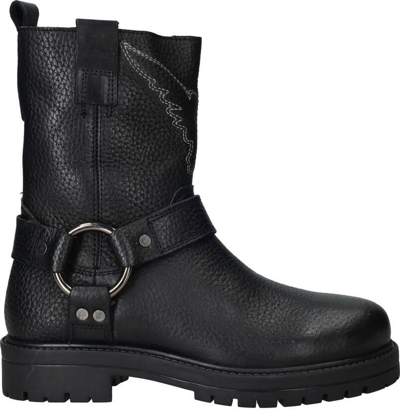 Vingino Carice Biker boots zwart Leer Dames