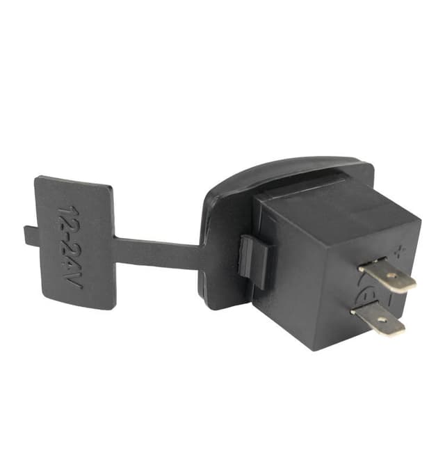 Afrundet dobbelt USB biloplader Sort+græsfarve