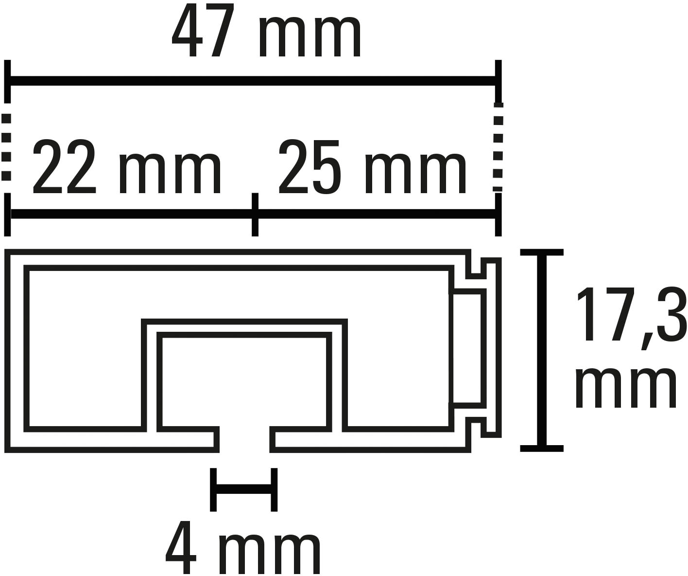 GARDINIA Gardinenschiene 1 läufig-läufig