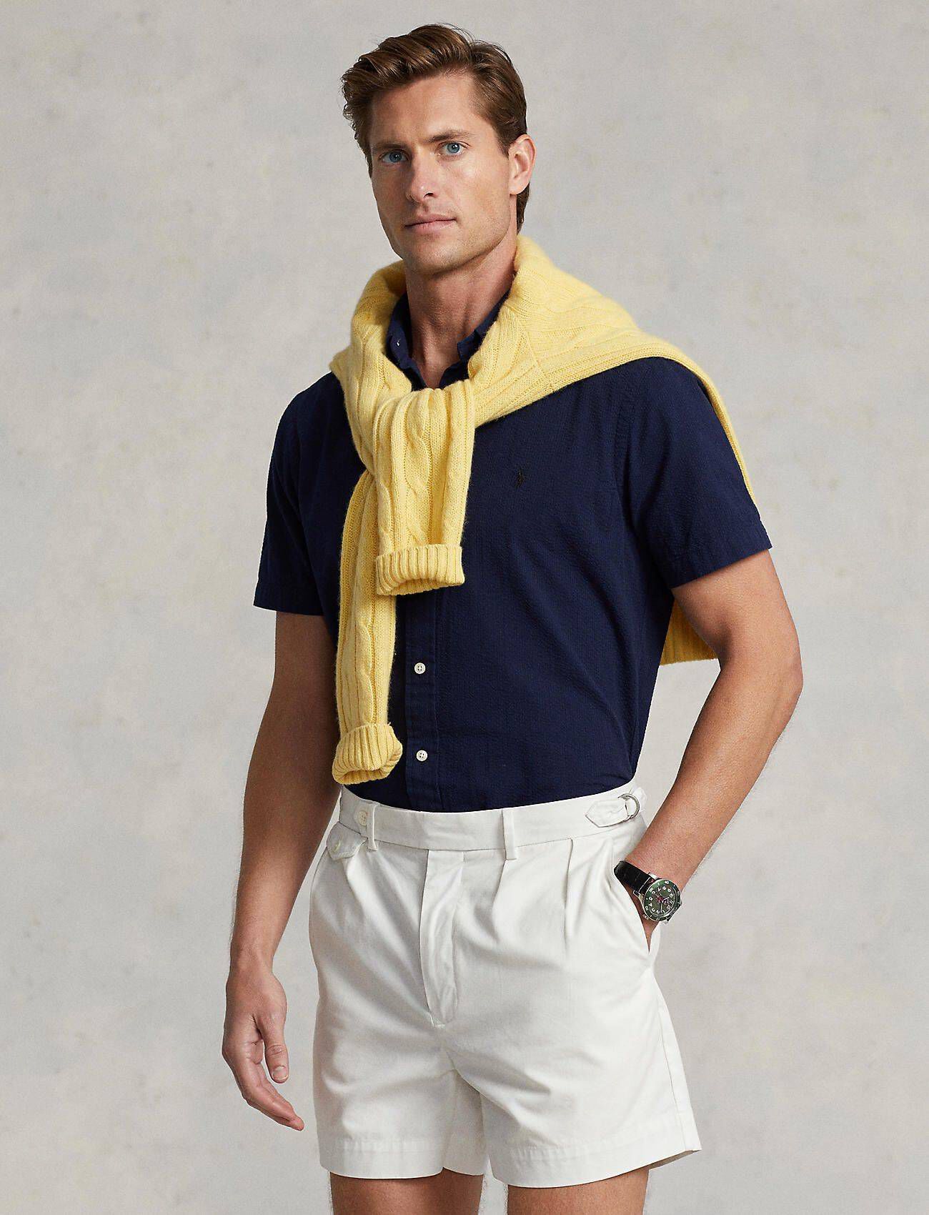 Polo Ralph Lauren| Herren Hemd Kurzam CUSTOM FIT SEERSUCKER