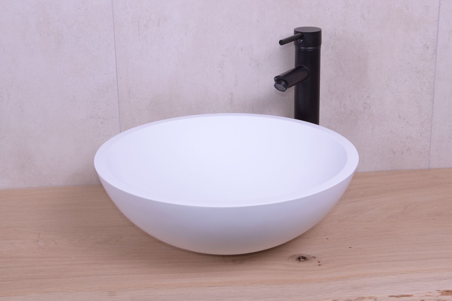 Saniclear New Stone solid surface waskom 41x15cm mat wit