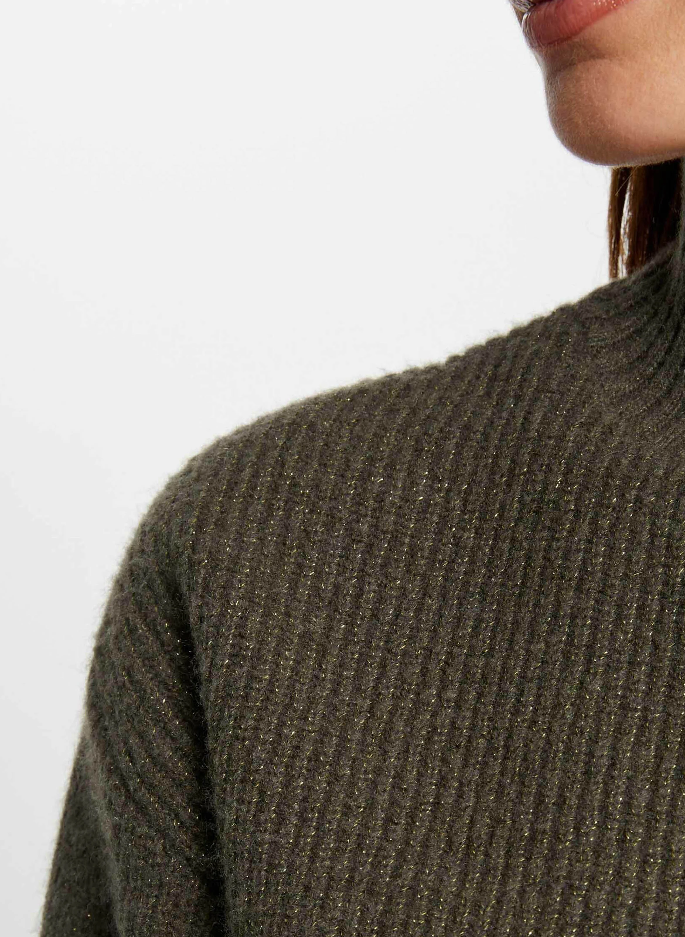 MSTORI - Pull droit col montant | Vert