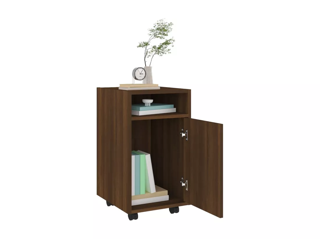 Armoire appoint à roues Chêne marron 33x38x60 cm