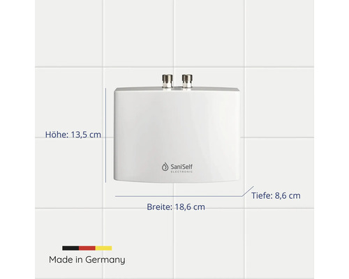 Saniself KDE elektronische kleine doorstroomverwarmer 3,5 kW