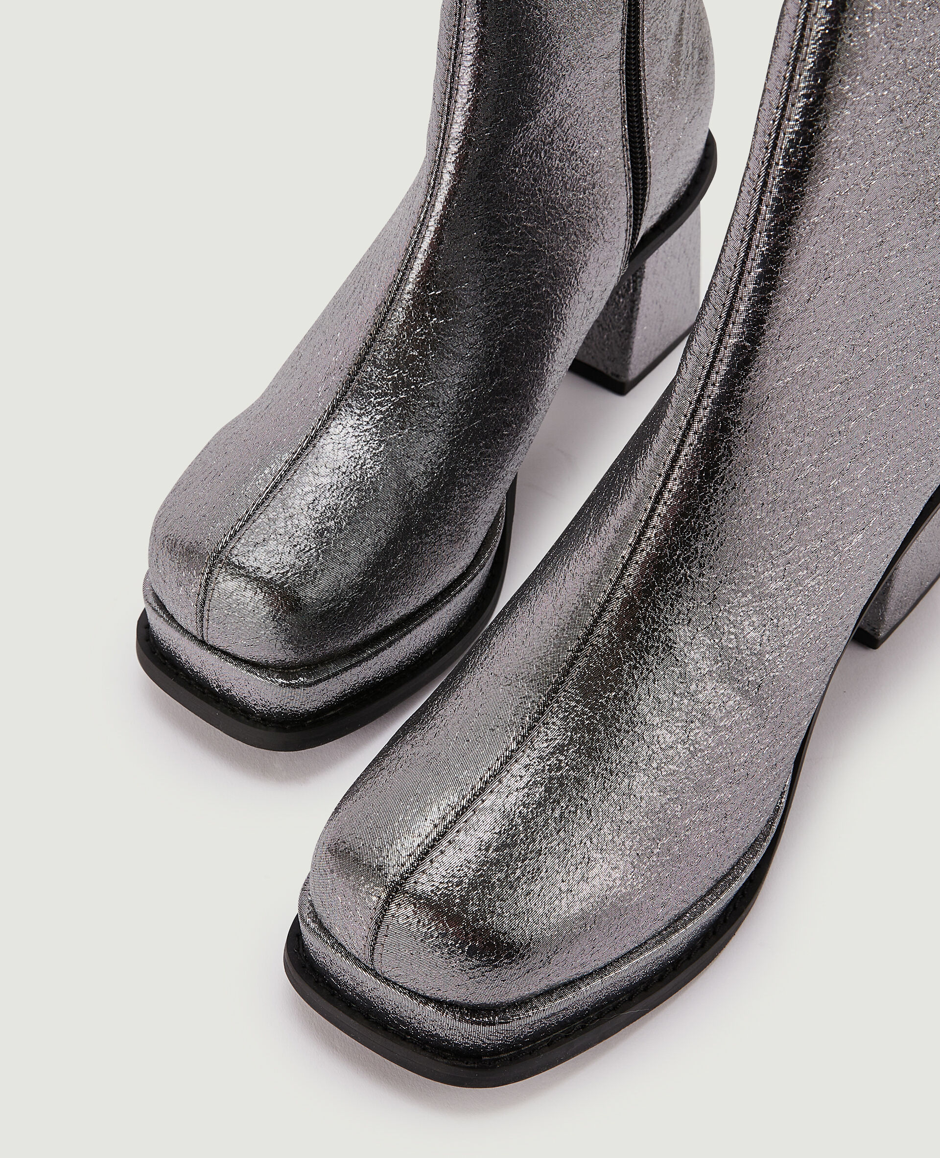Boots plateformes en tissu - Argenté