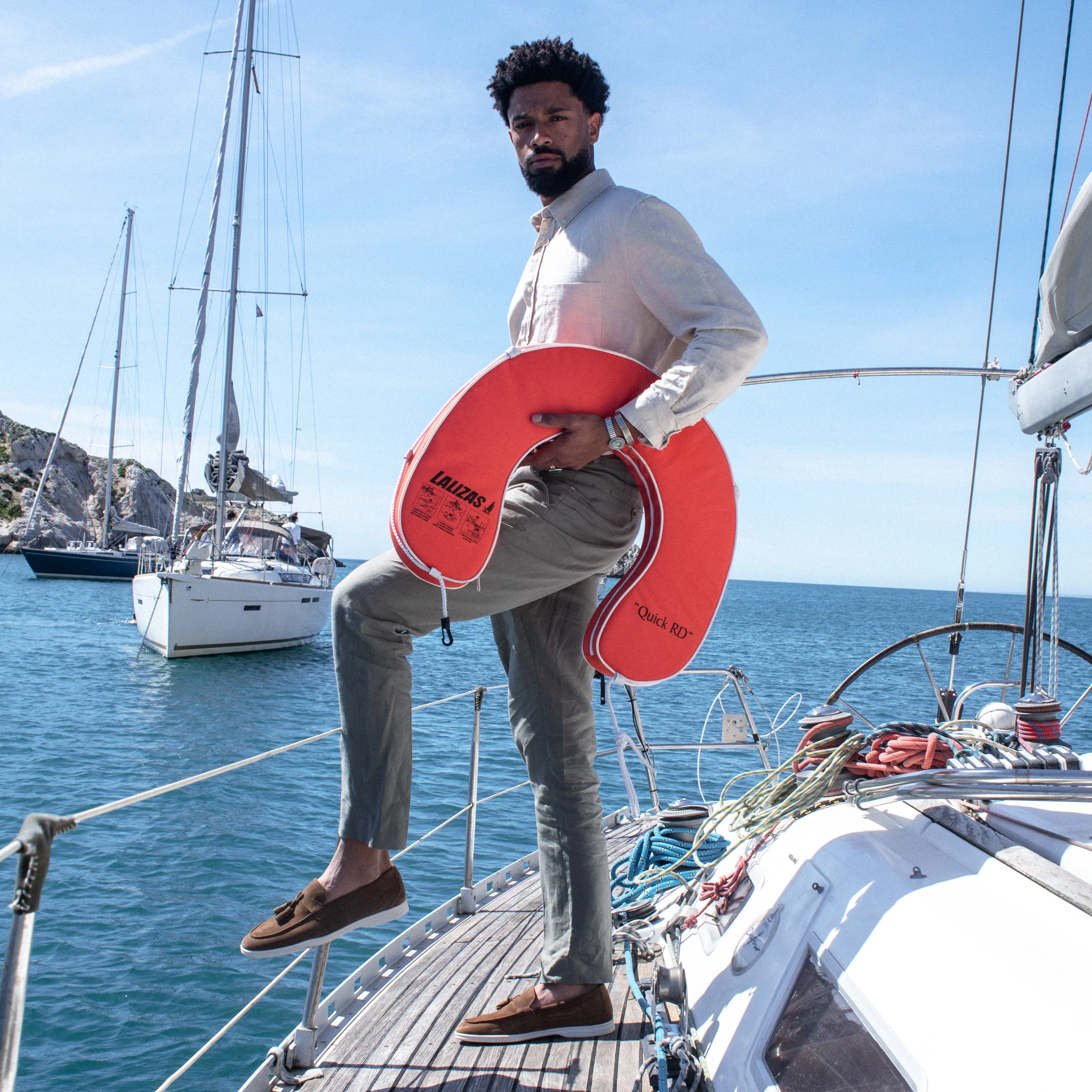 Pompy-Mocassin à glands en velours taupe