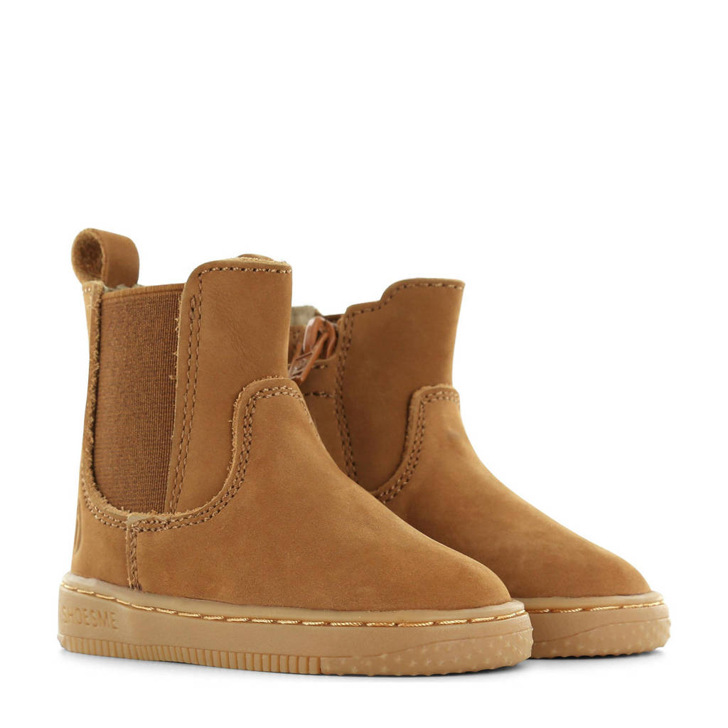 Shoesme suède enkelboots cognac