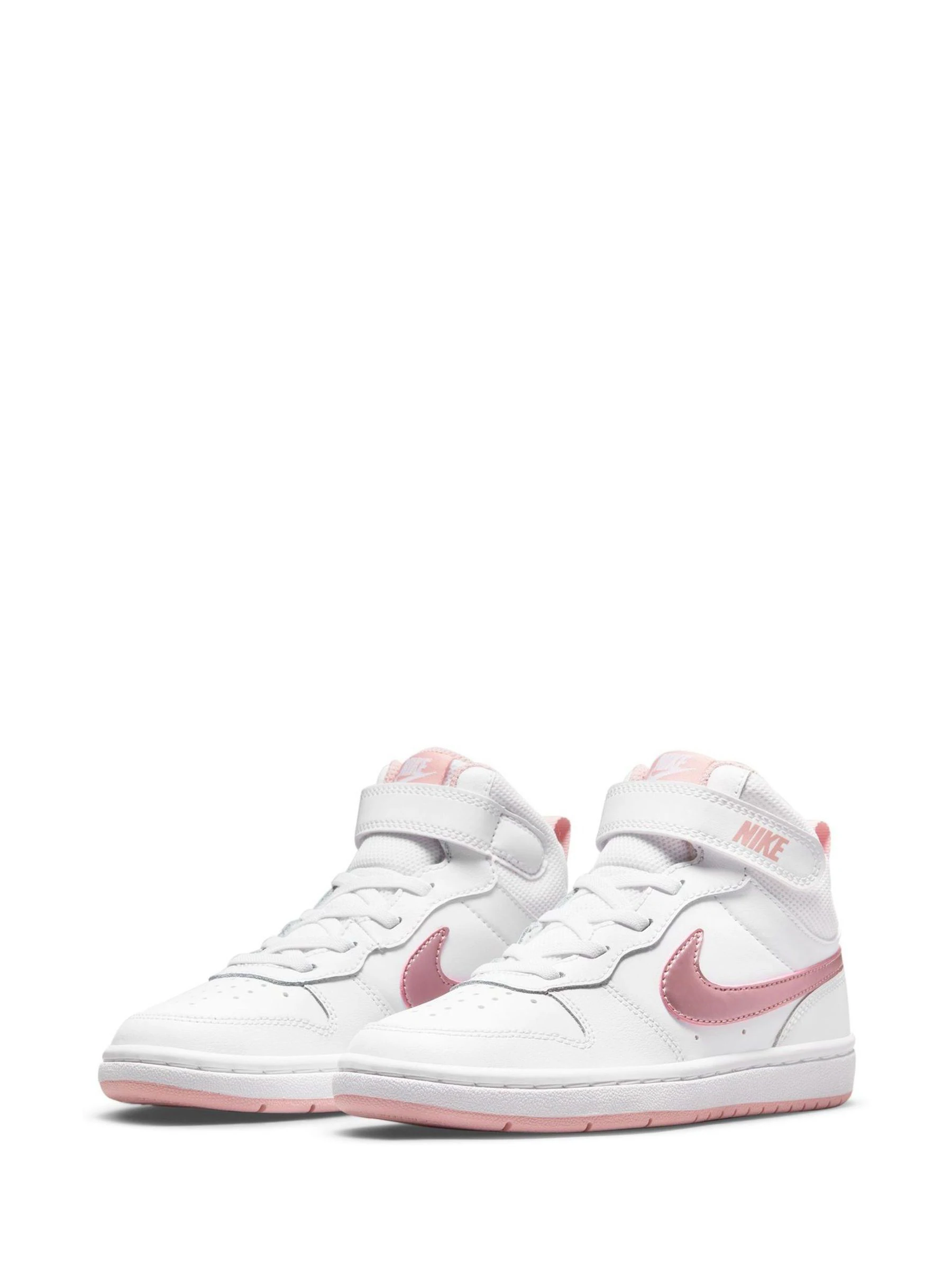 Wit-roze glazuur - Nike - Junior Court Borough halfhoge sneakers