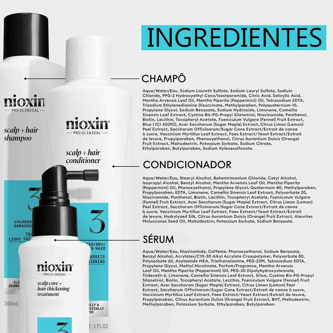 Nioxin Sistema 3 Kit Tratamento Cabelos Pintados - 1un