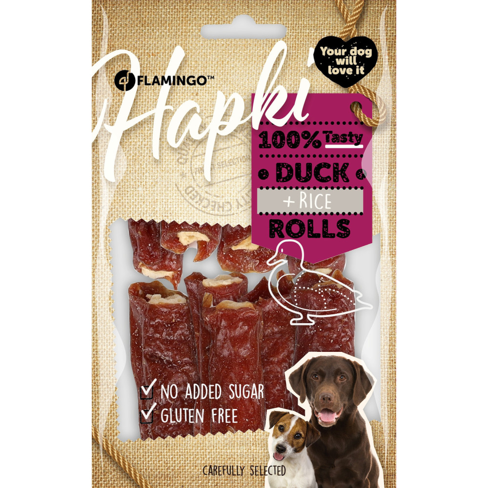 Friandises hapki cigare canard & riz 85 g pour chien