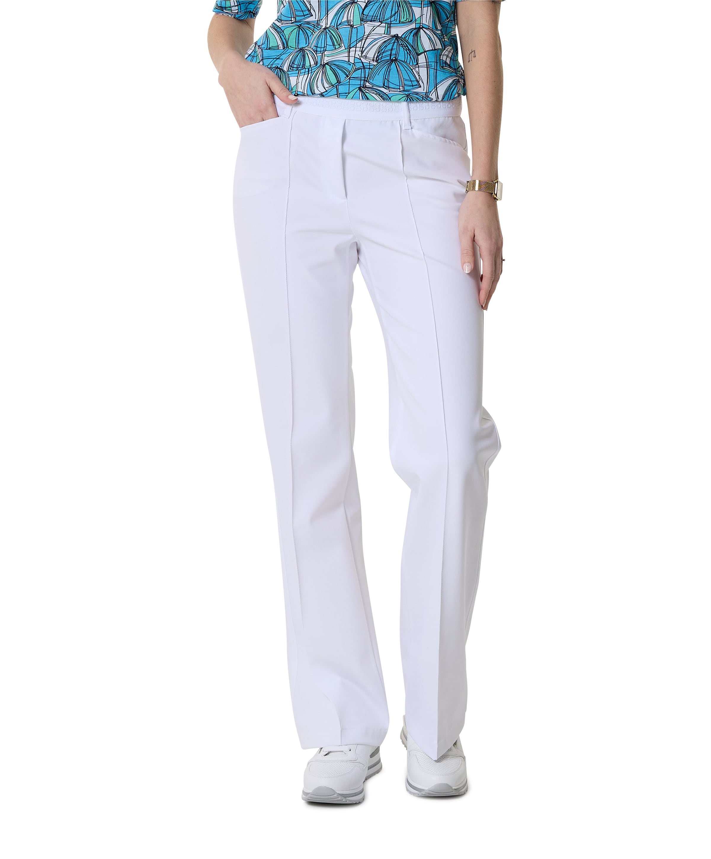 Gardeur Pull On Slim broek wit
