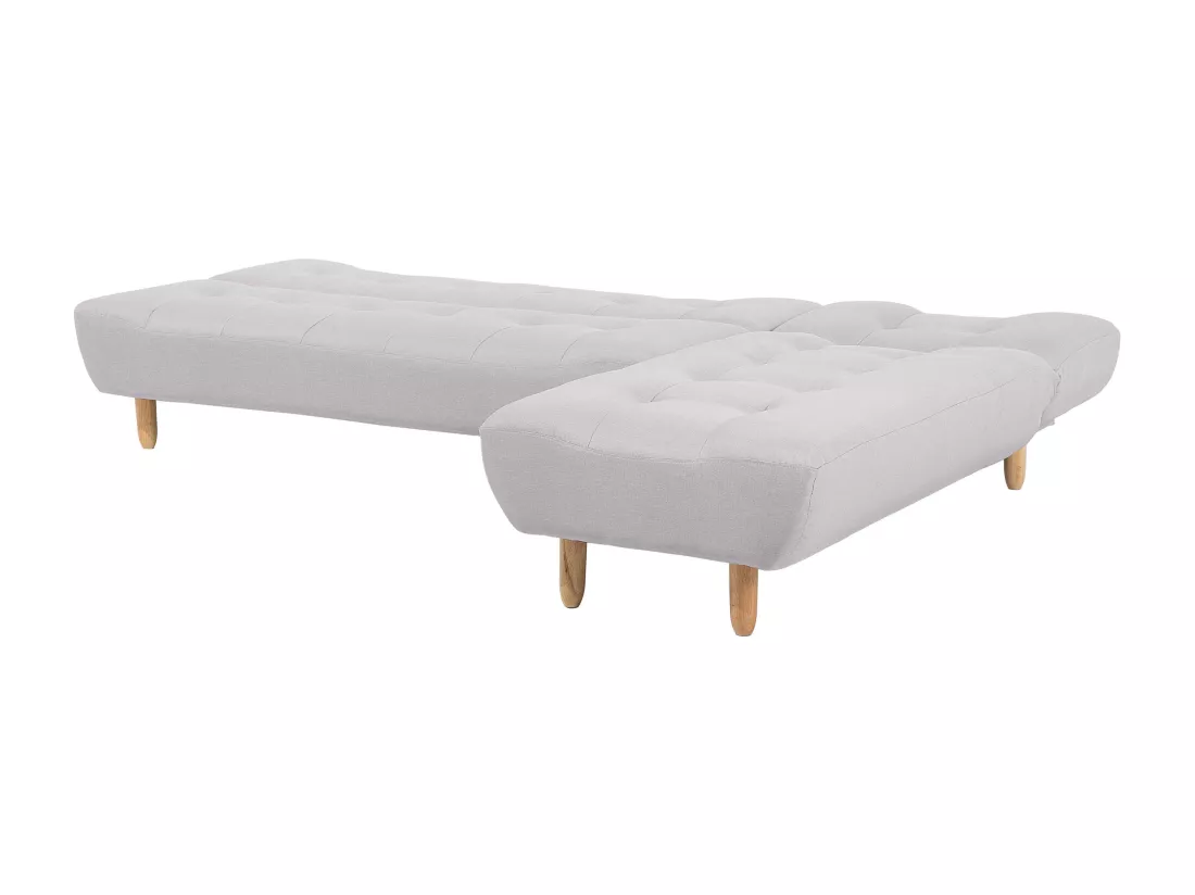 Canapé angle à droite convertible en tissu gris clair 4 places ALSTEN
