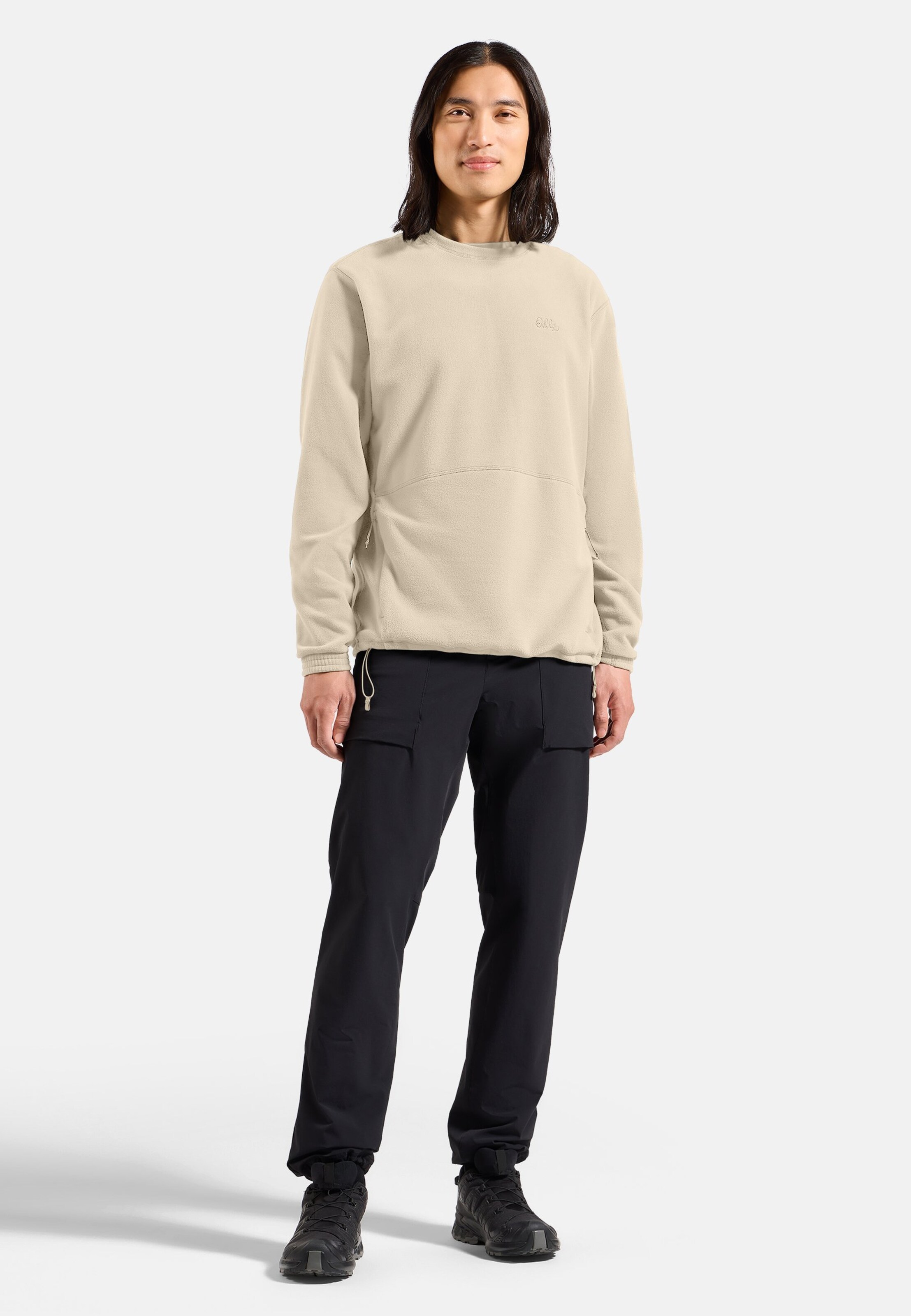 Klassischer Essentials Multisport Mid Layer aus Fleece mit Rundhalsausschnitt in Agate gray