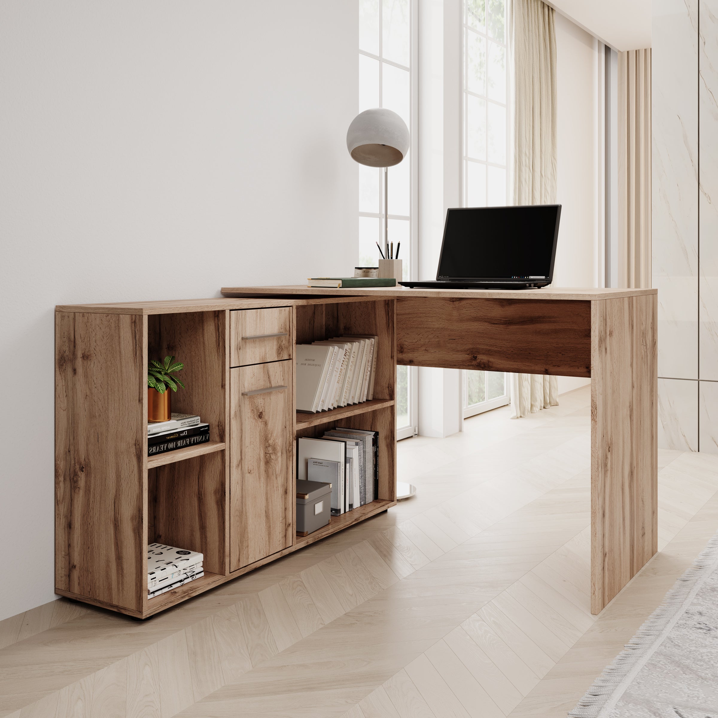 Meubella - Elixir - Bureau - Eiken - 121x120x75 cm