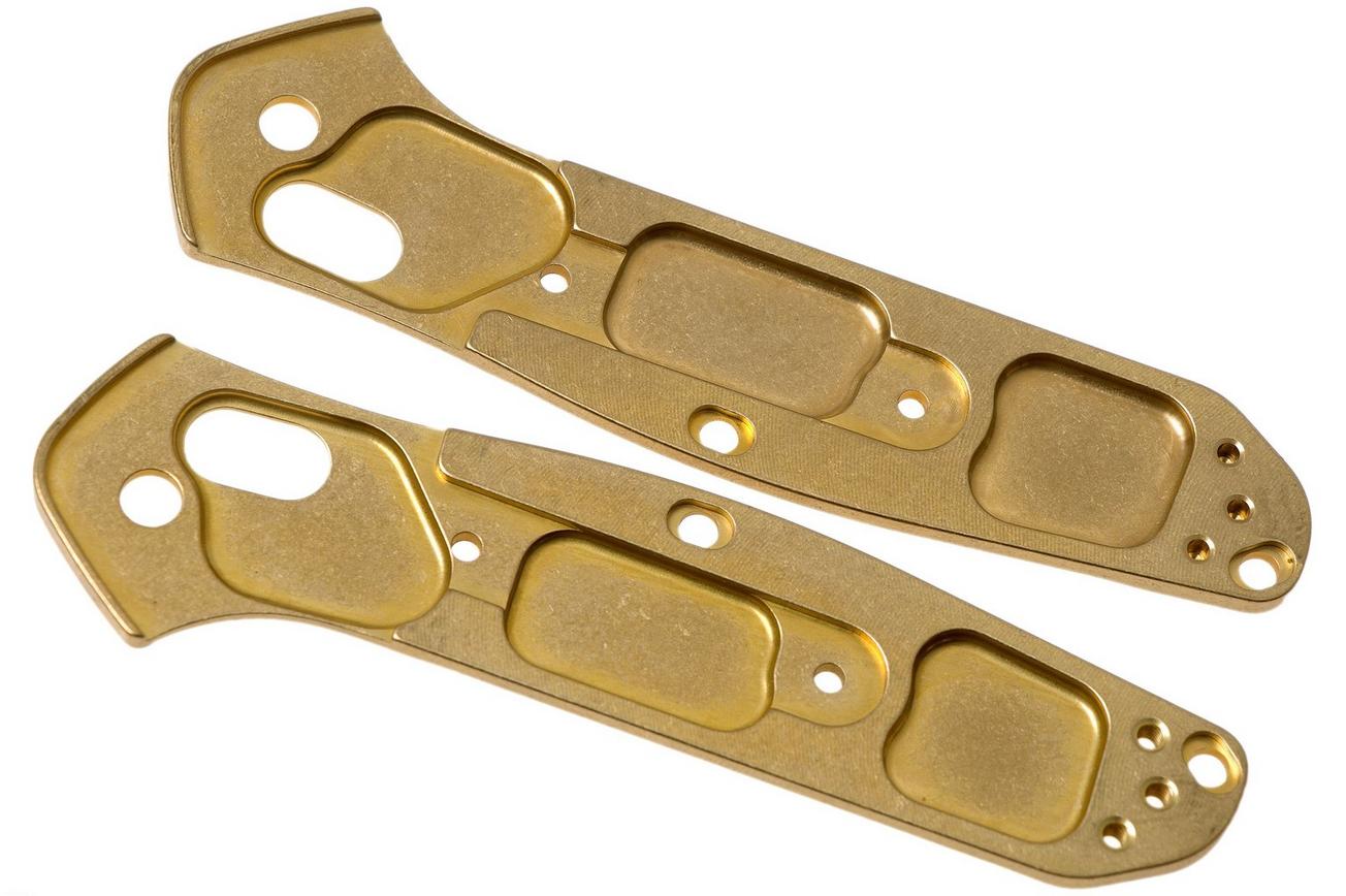 Flytanium Benchmade 945 Mini Osborne Scales, brass