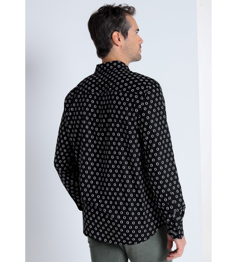 Camisa de manga comprida Bendorff com miniestampa preta